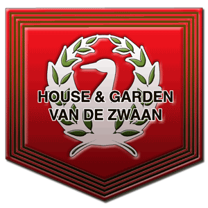 λογότυπο κύκνου στον κήπο μαύρο σπίτι