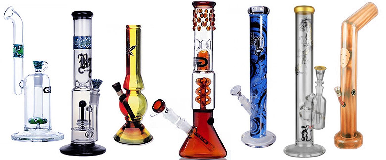 water pipes and glass bongs in color