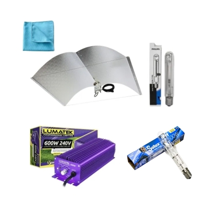 „Lumatek PRO 600W” - kit de iluminare pentru seră + cadou lavetă de curățare pentru reflectoare și lămpi