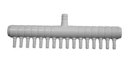 Plastic coupler for air and water with 16 outputs