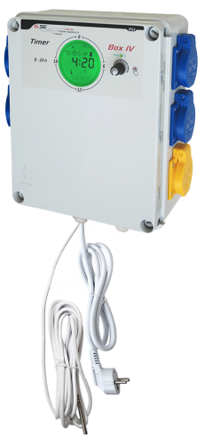 GSE Timer box IV с Дигитален дисплей 4 контакта + отопление 2'300W