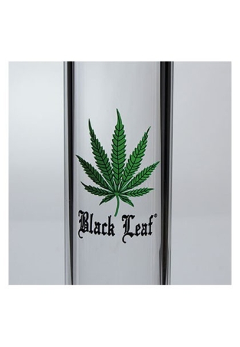 "Black Leaf Round" glass bong