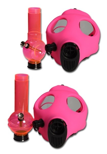Gasmask pink with Bong
