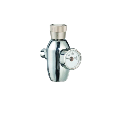 Reducible valve with gauge CO2 bottles