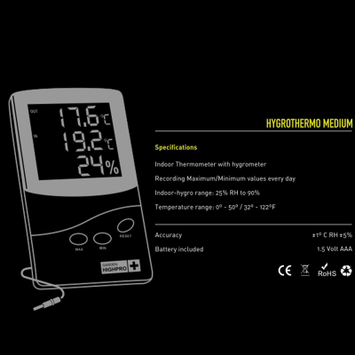 Hortimeter MEDIUM - термо-хигро метър (2 точки на отчитане)