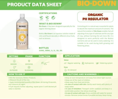 Biobizz PH- 500ml - Регулатор за Сваляне на PH 